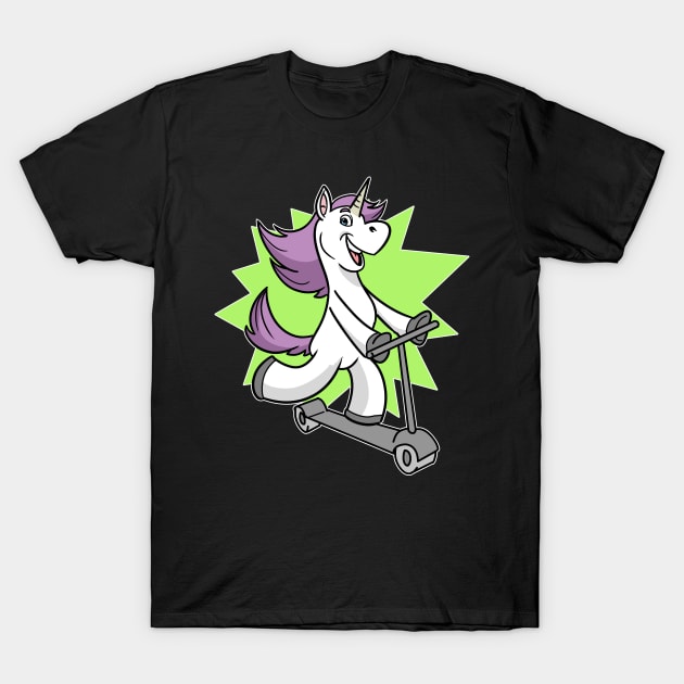 Unicorn Scooter E-Scooter Stunts T-Shirt by ModernMode